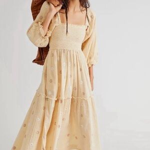 Free People Dahlia Embroidered Maxi Dress